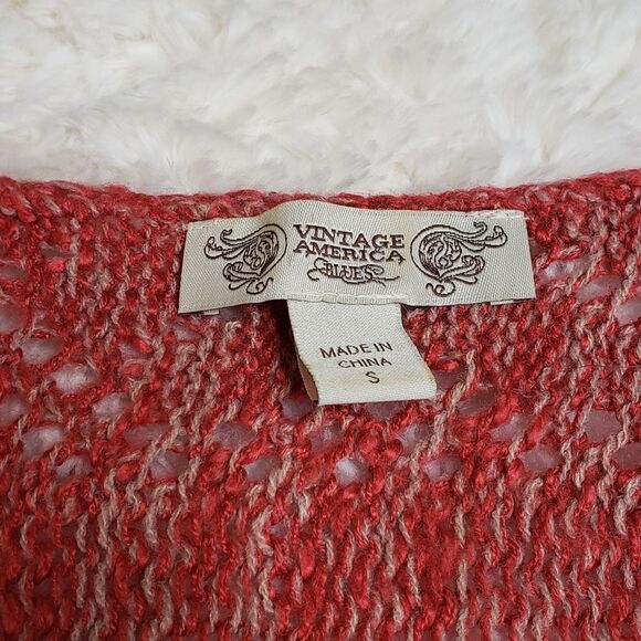 Size Small Vintage America Brand Fringe Trimmed Sweater - Picture 8 of 8